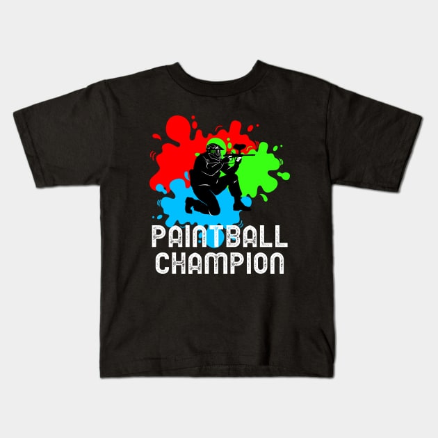 Paintball Champion Kids T-Shirt by Orange-Juice